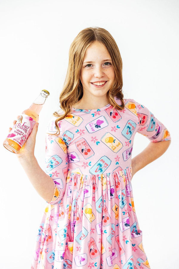 girly-pop-3-4-sleeve-pocket-twirl-dress Mila & Rose - Sophia's StyleTwirl Pocket Dress 3/4-1